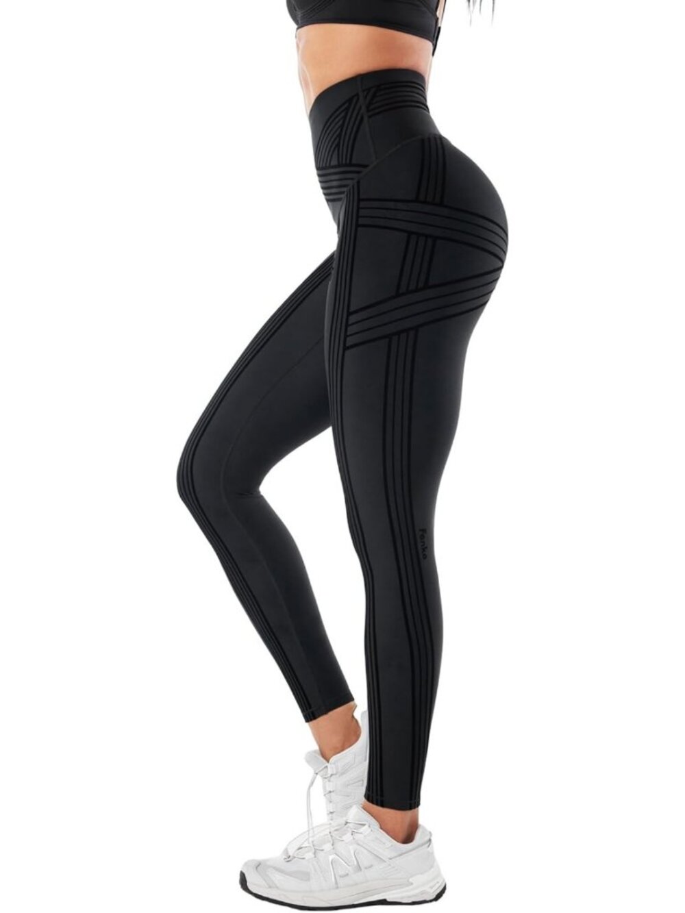 High-Waisted Powerband Resistance Leggings - Full-Length Workout Leggings for